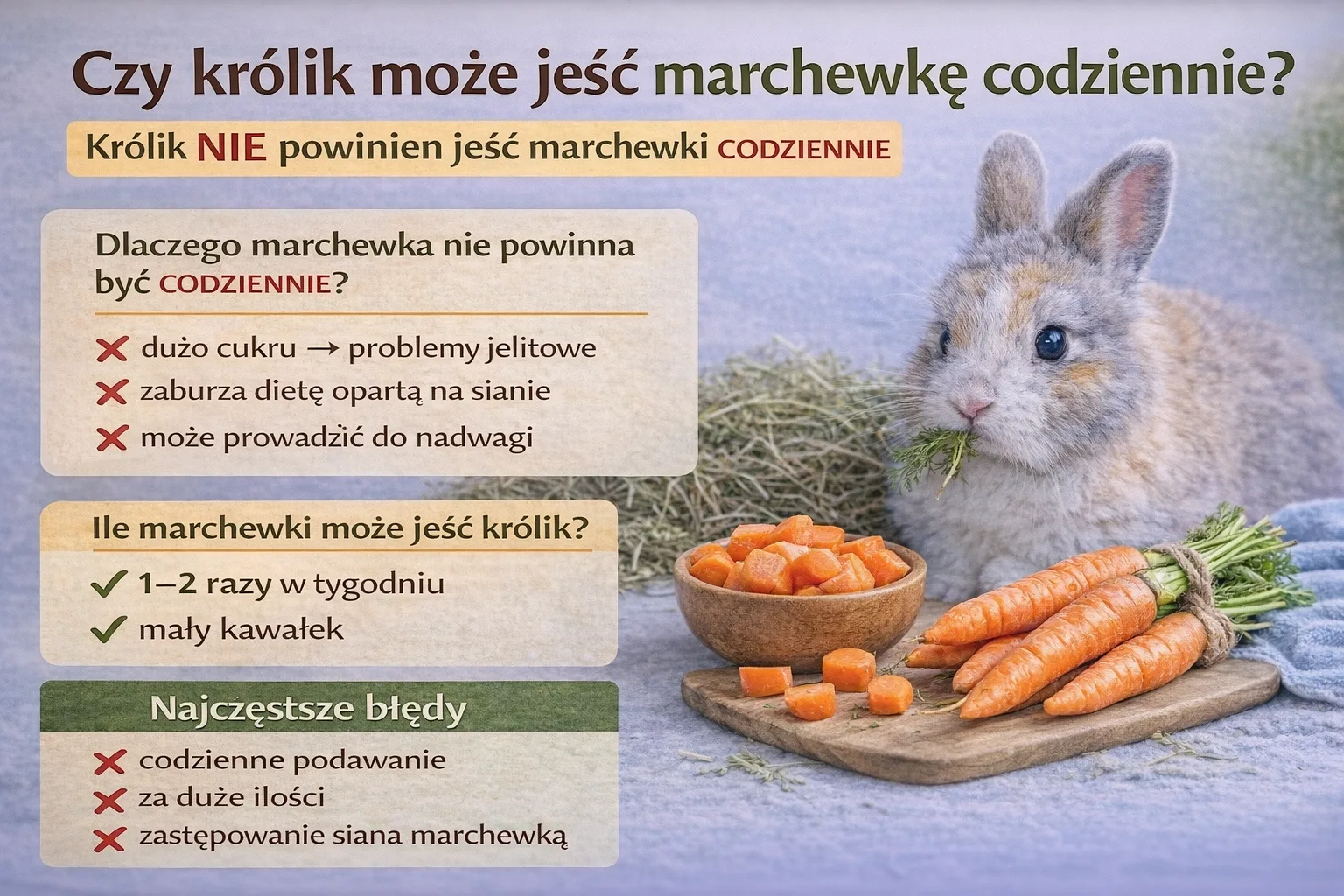 Czy królik może jeść marchewkę codziennie? Fakty i błędy