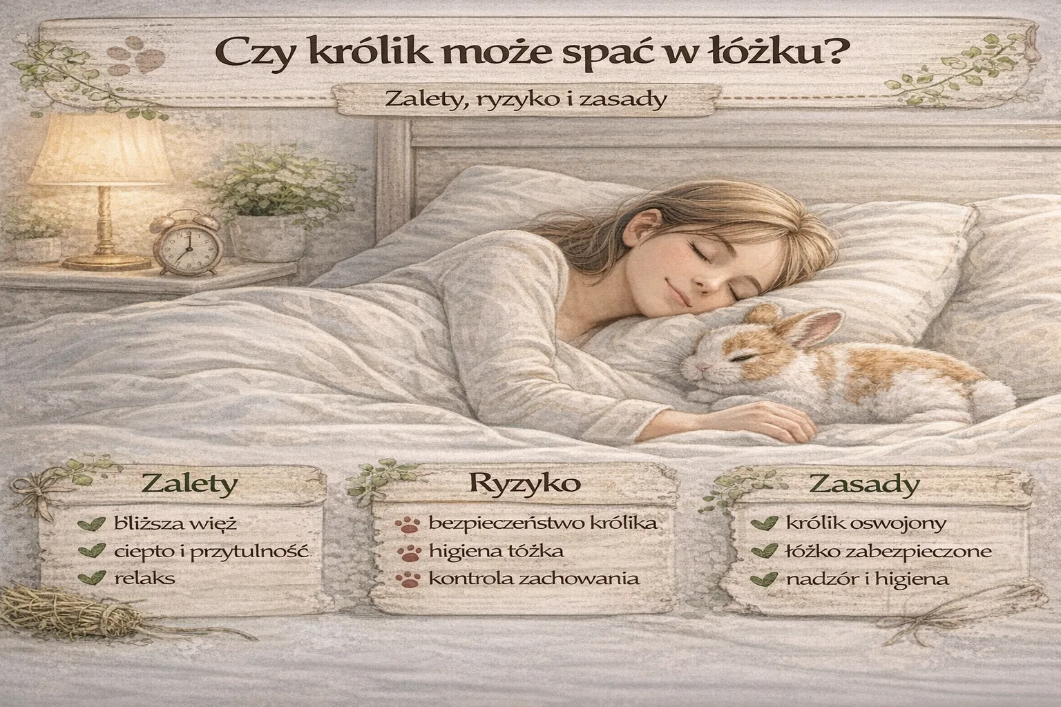Czy królik może spać w łóżku? Zalety, ryzyko i zasady