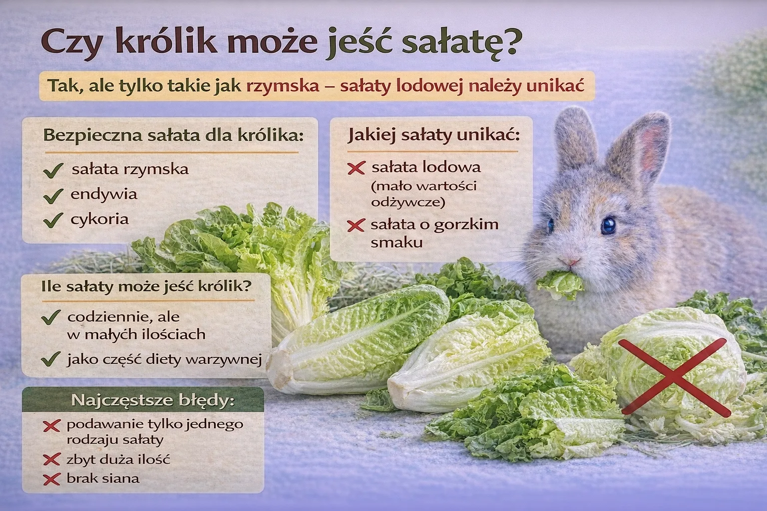 Czy królik może jeść sałatę? Jaką wybrać i ile podawać